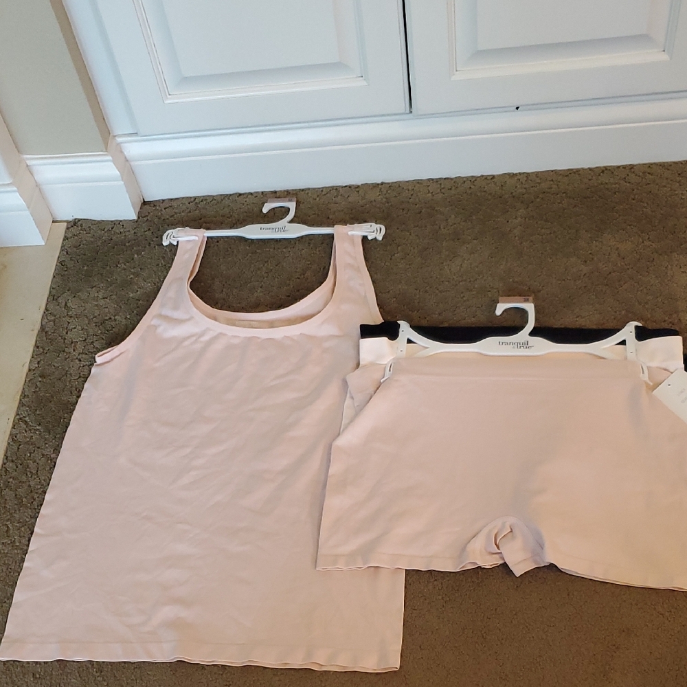 Womens Tranquil and True  Set- Tank Top & 3 Pk Boyshort Panties Size 3X NWT